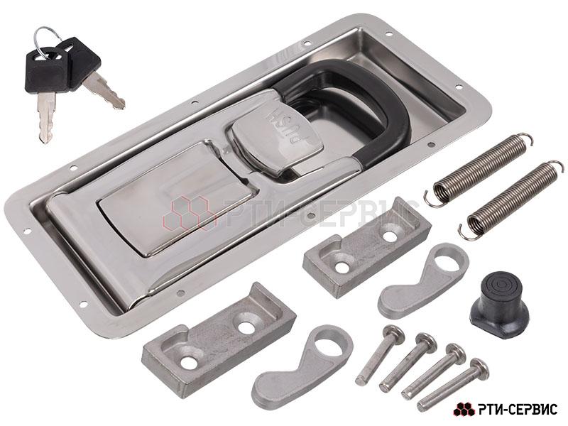 Запор врезной для штанги Ø16, ручка Push, SS - фото 1