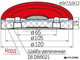 Накладка резиновая для подъемников "STENHOJ". КОРД