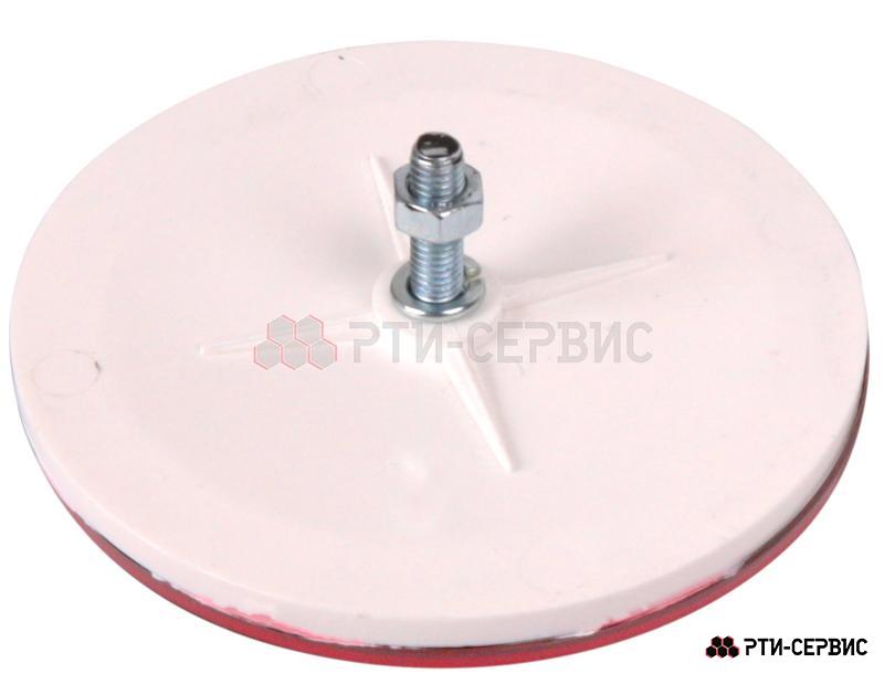 Отражатель КРАСНЫЙ круглый Ø=80mm на подкладке с винтом - фото 2