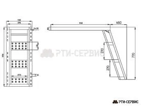 Лестница фургона складная 3 широкие ступени H-770 Zn