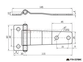 Петля 115 мм Zn (каскад)